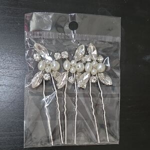 Elegant Silver and Pearl Hair Pins